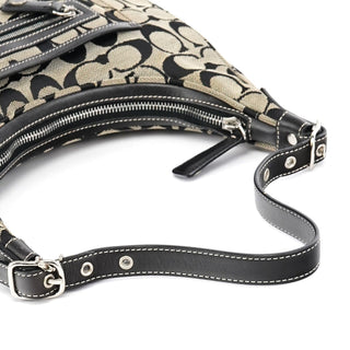 Coach 6045 Grey Black Signature Shoulder Bag