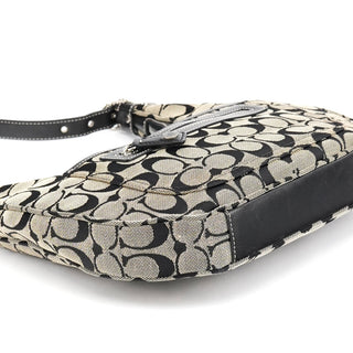 Coach 6045 Grey Black Signature Shoulder Bag