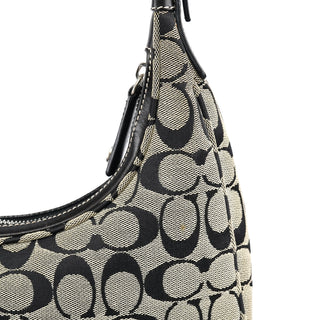 Coach 6045 Grey Black Signature Shoulder Bag