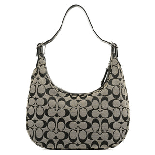 Coach 6045 Grey Black Signature Shoulder Bag