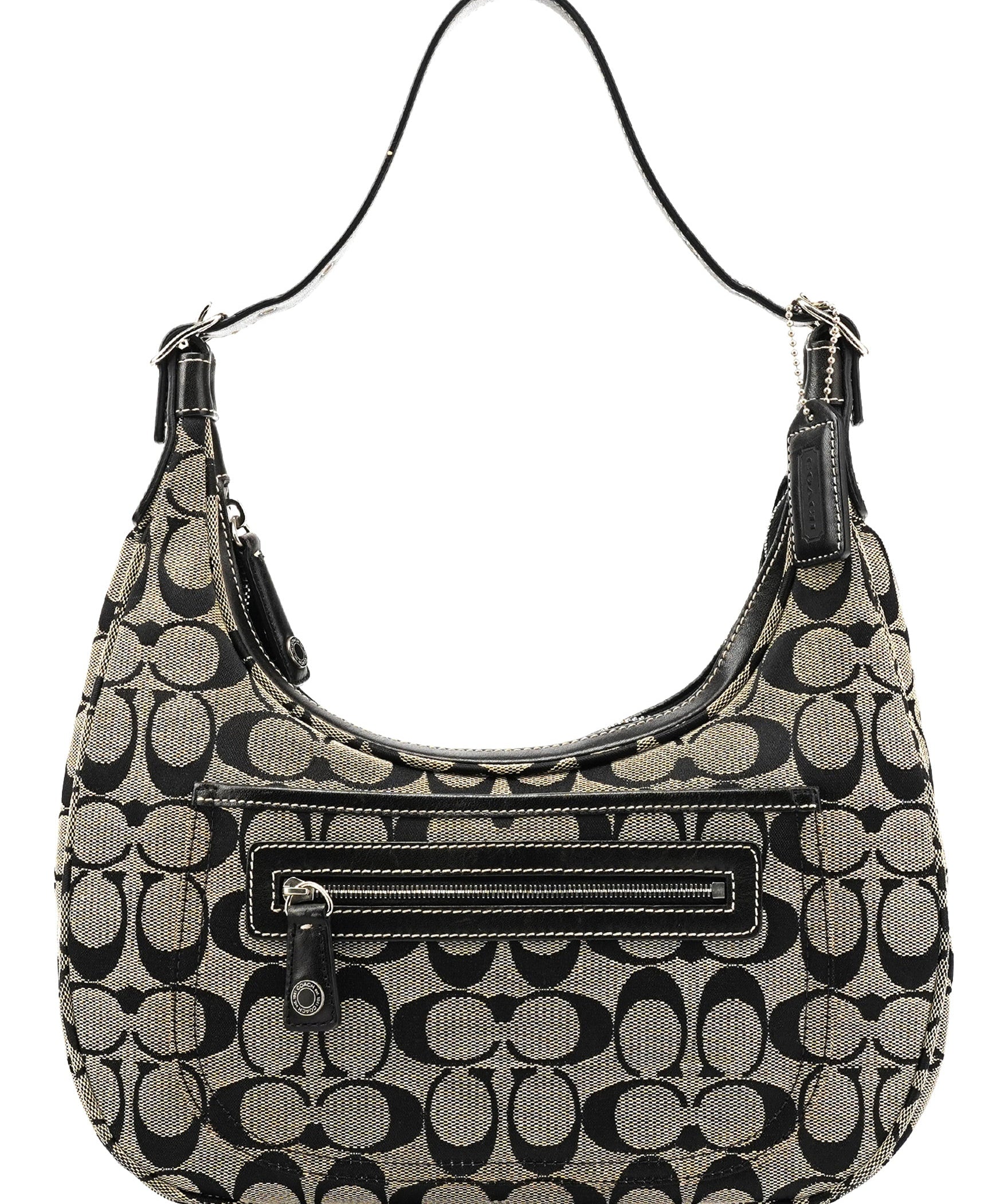 Coach 6045 Grey Black Signature Shoulder Bag