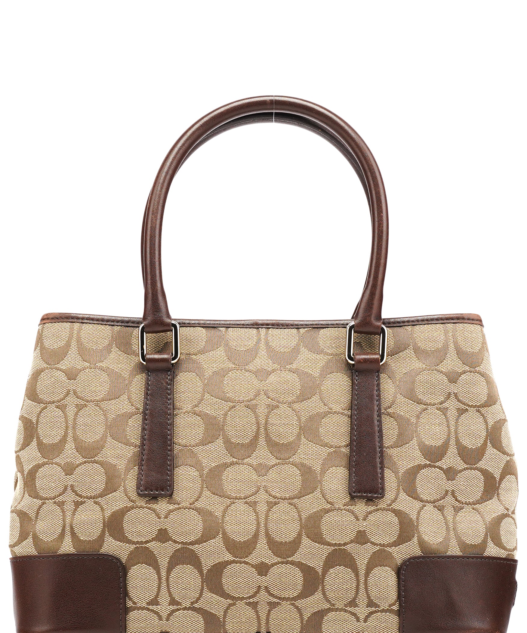 Coach 6089 Beige Brown Signature Tote Bag