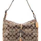 Coach 6091 Beige Signature C Hobo Shoulder Bag