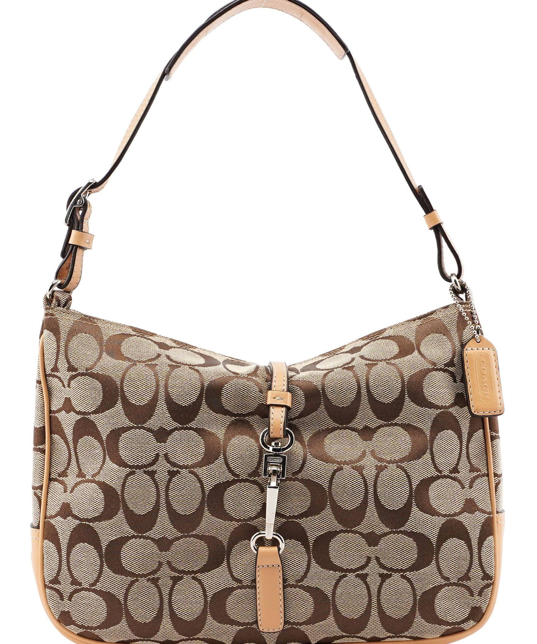 Coach 6091 Beige Signature C Hobo Shoulder Bag