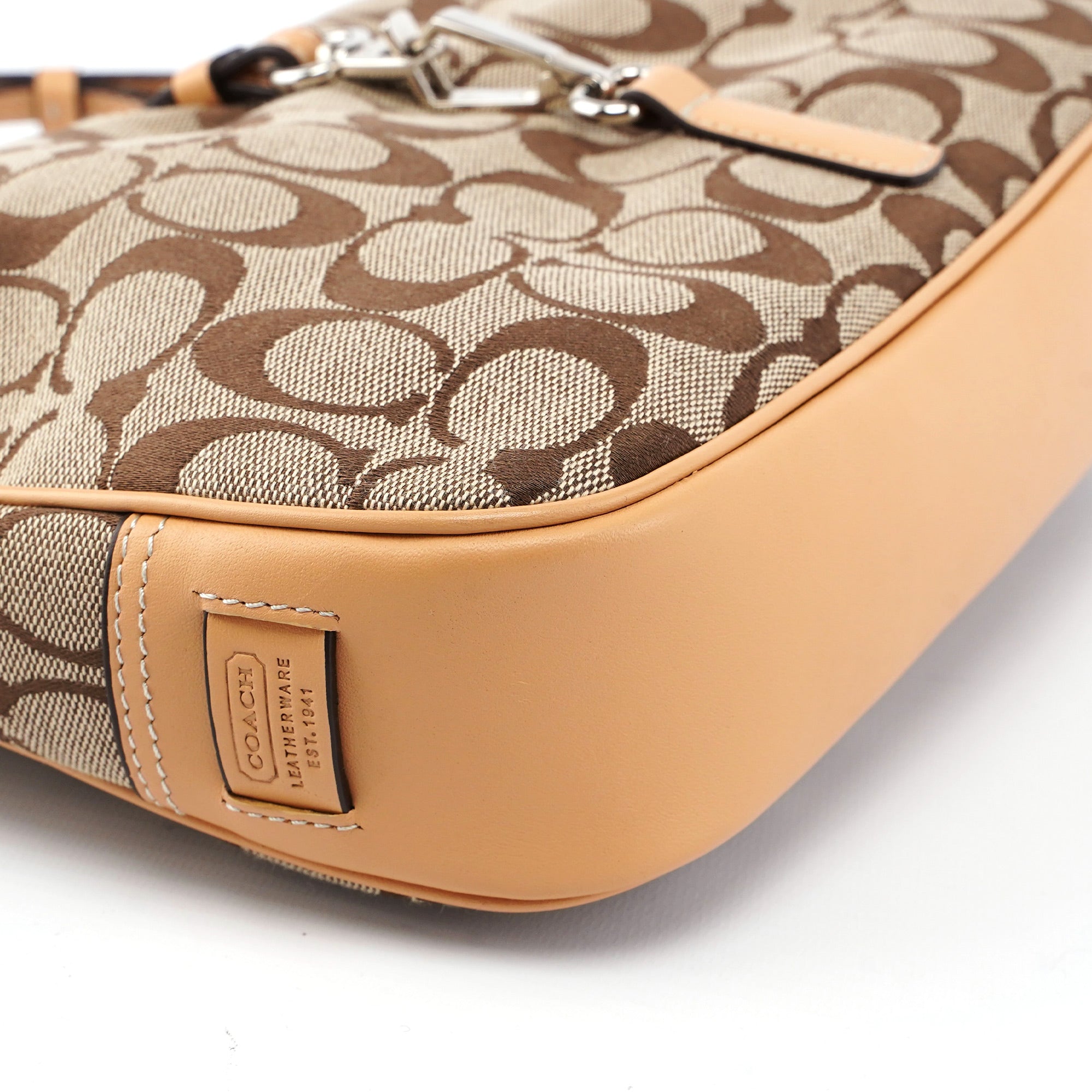 Coach 6091 Beige Signature C Hobo Shoulder Bag