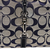 Coach 6091 Grey Navy Signature Canvas Shoulder Bag