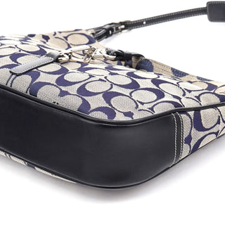 Coach 6091 Grey Navy Signature Canvas Shoulder Bag