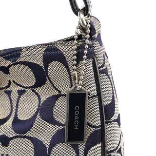 Coach 6091 Grey Navy Signature Canvas Shoulder Bag