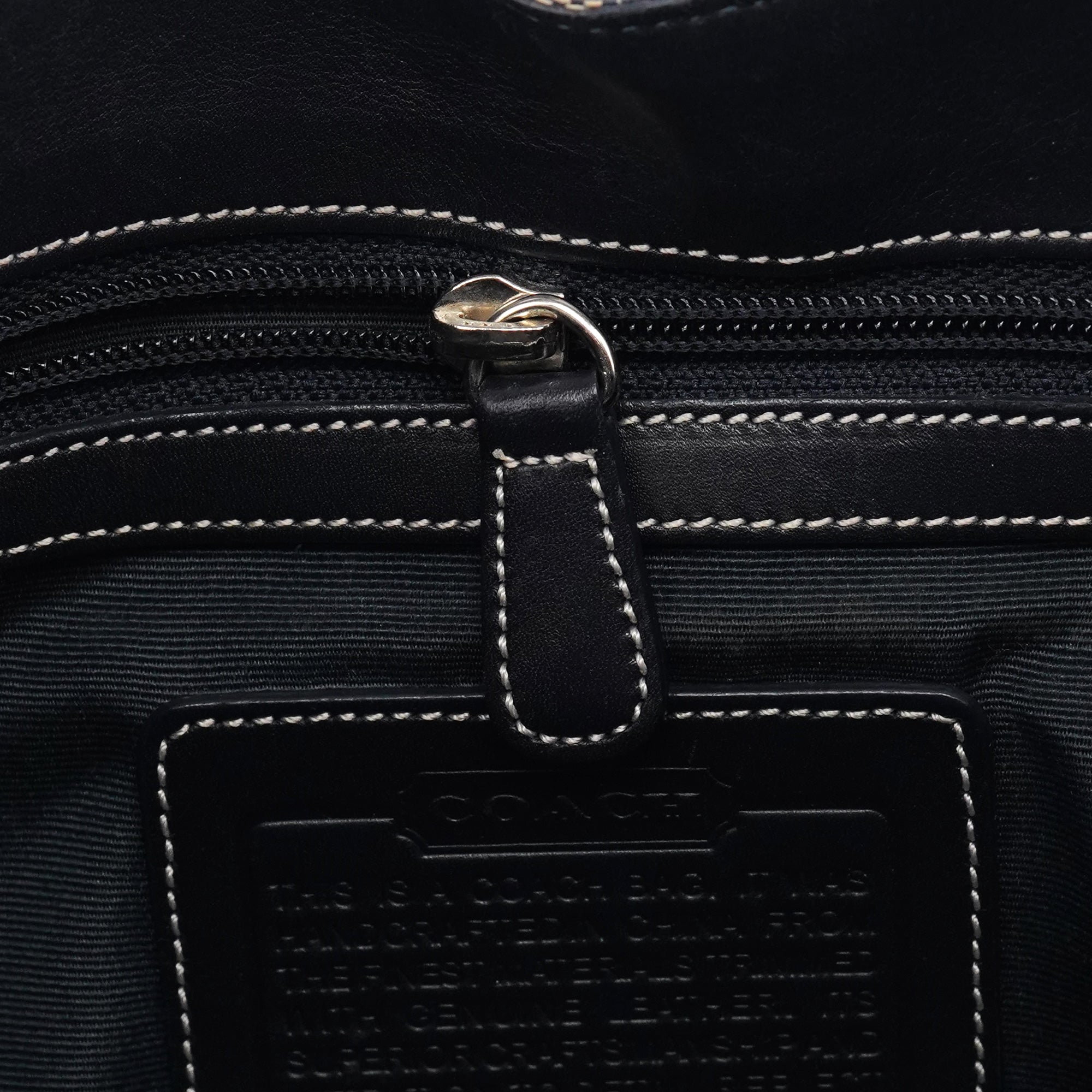 Coach 6091 Grey Navy Signature Canvas Shoulder Bag