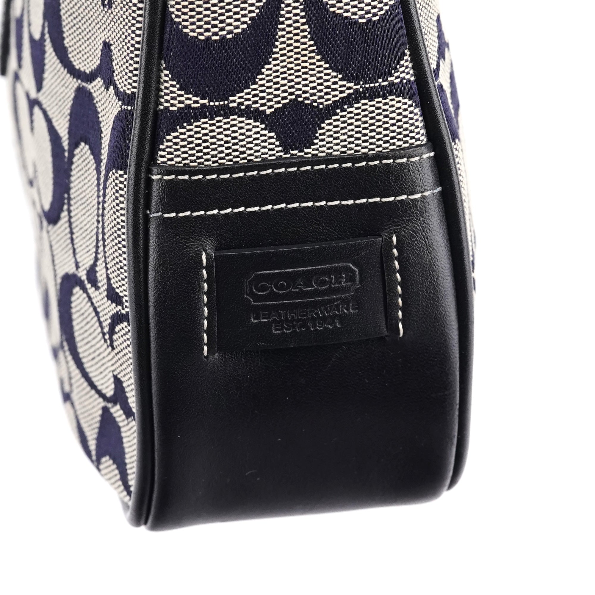 Coach 6091 Grey Navy Signature Canvas Shoulder Bag