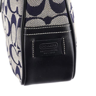 Coach 6091 Grey Navy Signature Canvas Shoulder Bag