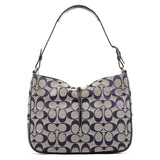 Coach 6091 Grey Navy Signature Canvas Shoulder Bag
