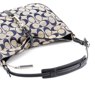 Coach 6091 Grey Navy Signature Canvas Shoulder Bag