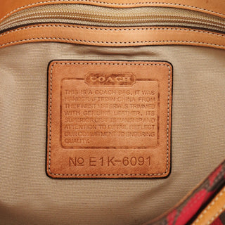 Coach 6091 Red Signature Canvas Hobo Bag