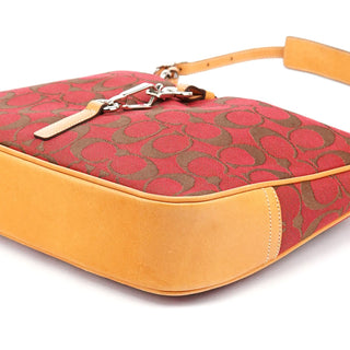 Coach 6091 Red Signature Canvas Hobo Bag