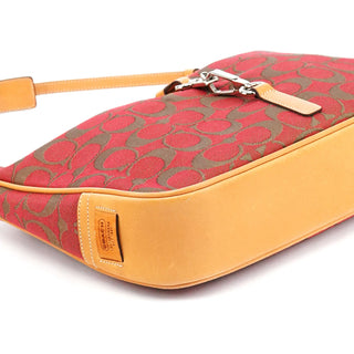 Coach 6091 Red Signature Canvas Hobo Bag