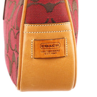 Coach 6091 Red Signature Canvas Hobo Bag