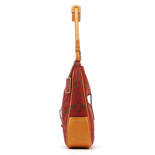 Coach 6091 Red Signature Canvas Hobo Bag
