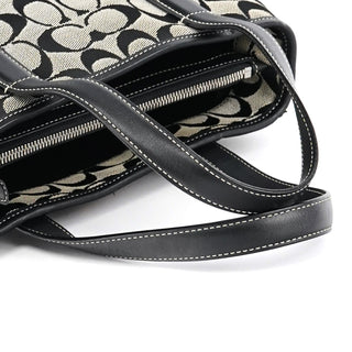 Coach 6092 Grey Black Signature Tote Bag