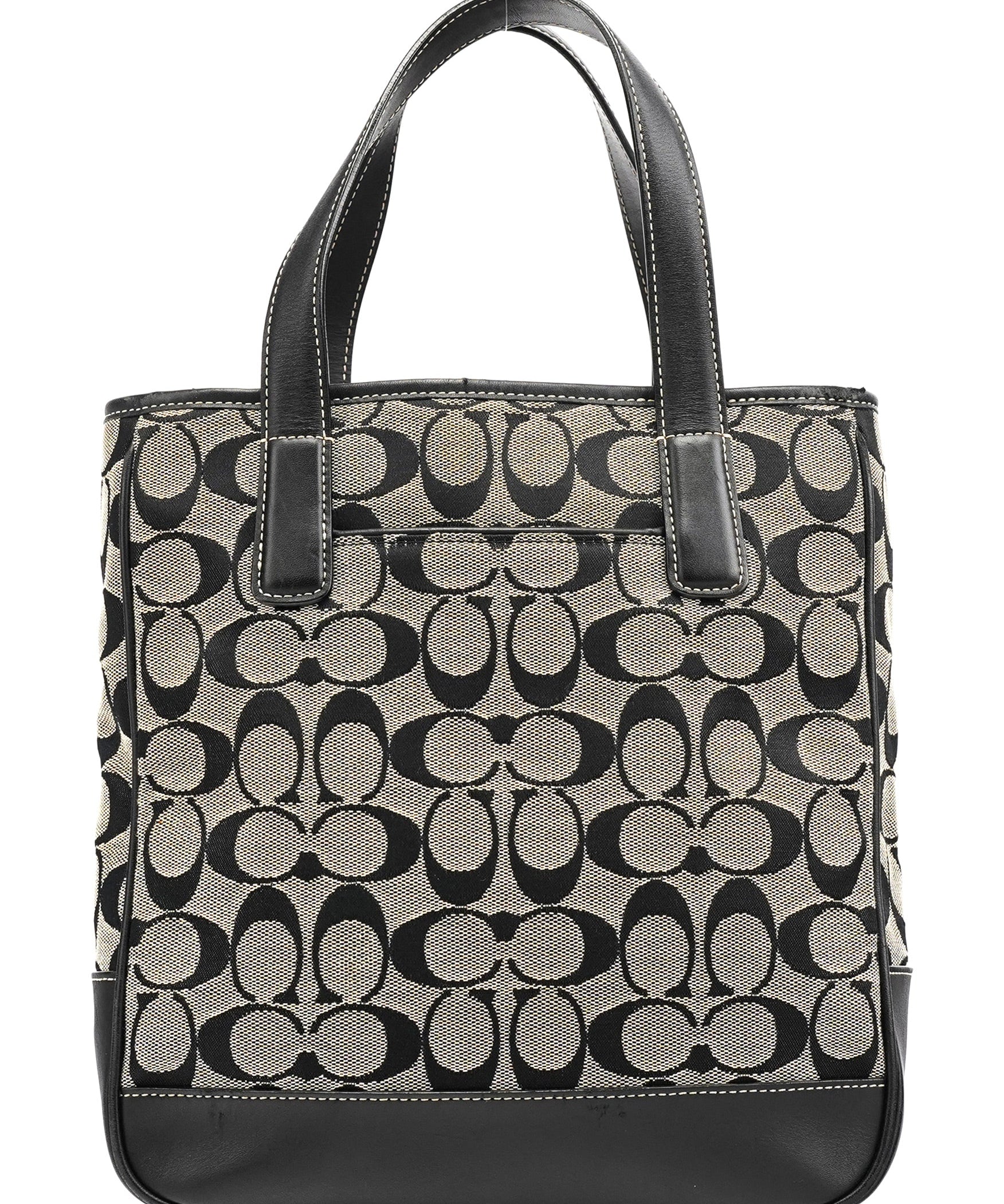 Coach 6092 Grey Black Signature Tote Bag