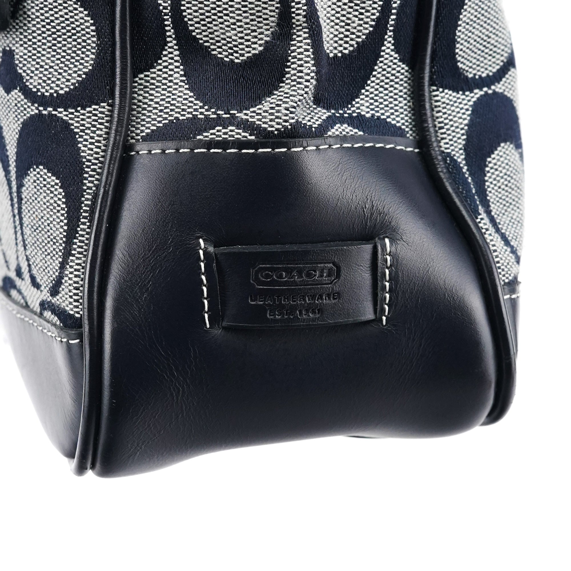 Coach 6092 Grey Navy Signature Tote Bag