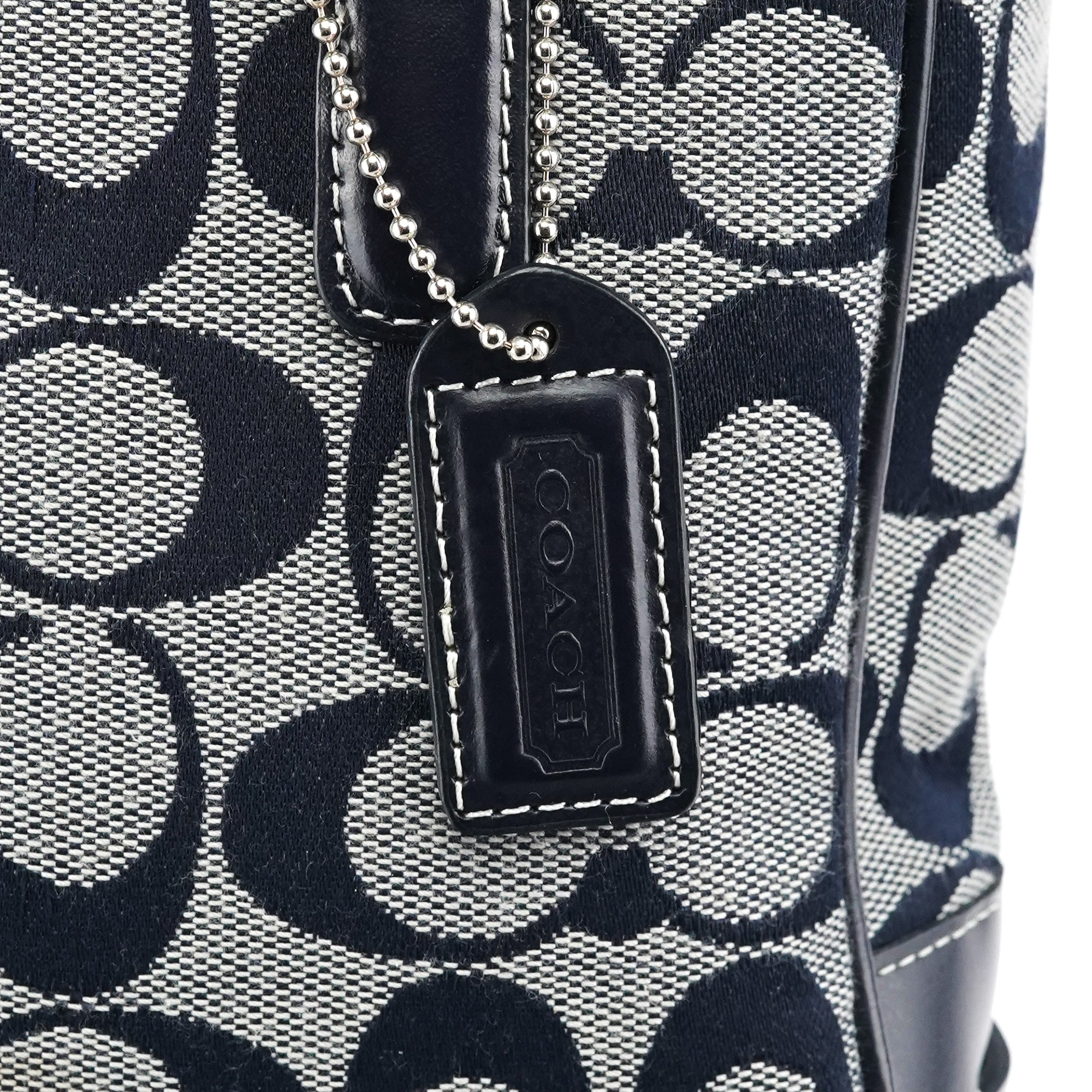 Coach 6092 Grey Navy Signature Tote Bag
