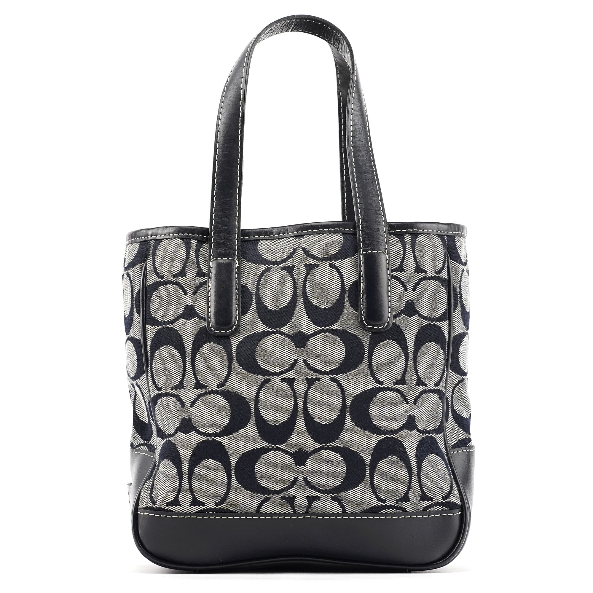 Coach 6092 Grey Navy Signature Tote Bag
