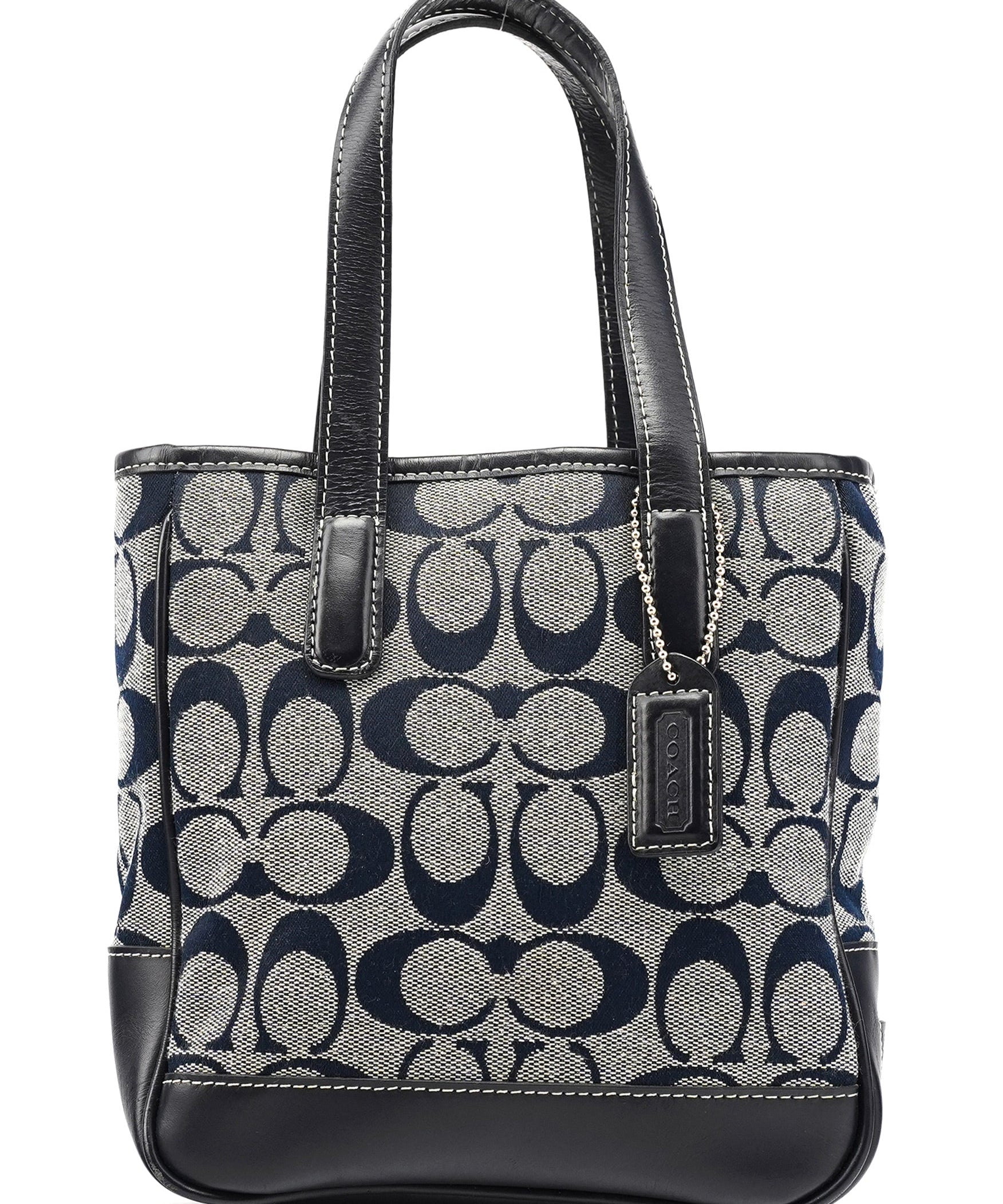 Coach 6092 Grey Navy Signature Tote Bag