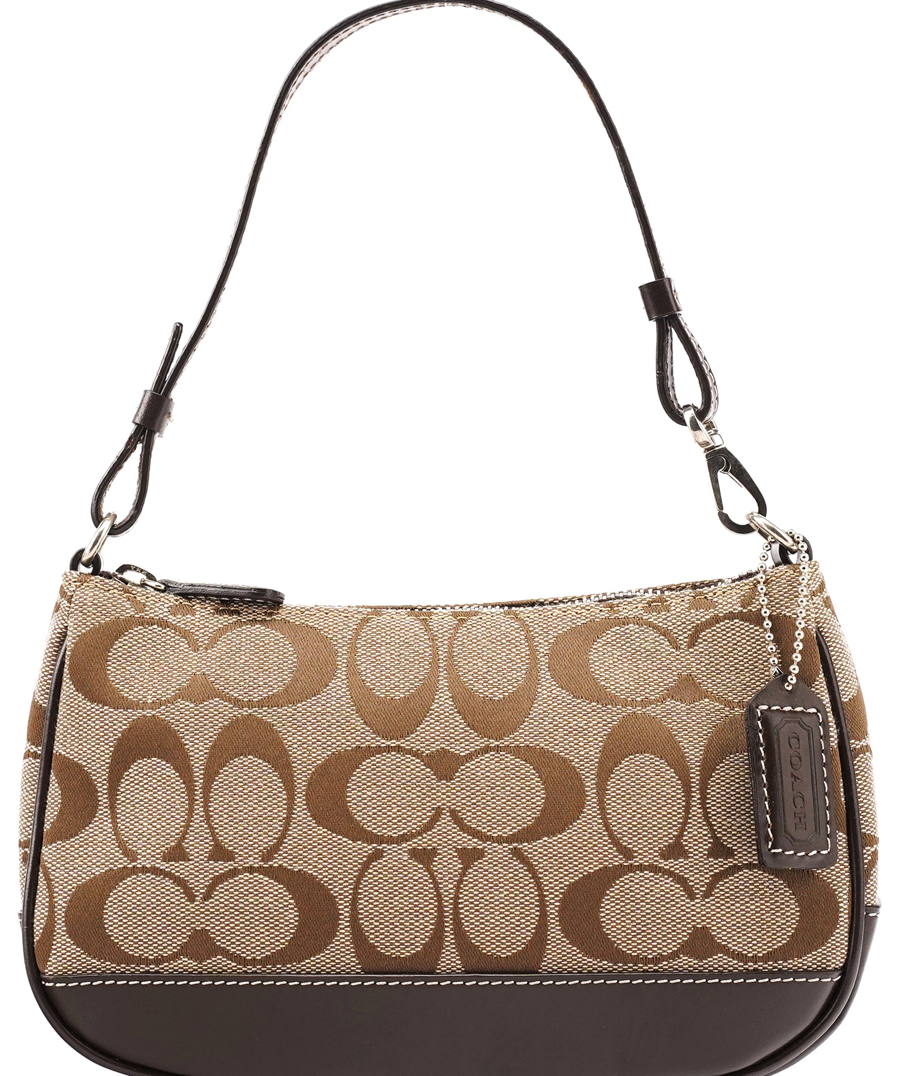 Coach 6094 Beige Brown Signature Canvas Mini Shoulder Bag