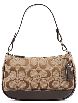 Coach 6094 Beige Brown Signature Canvas Mini Shoulder Bag