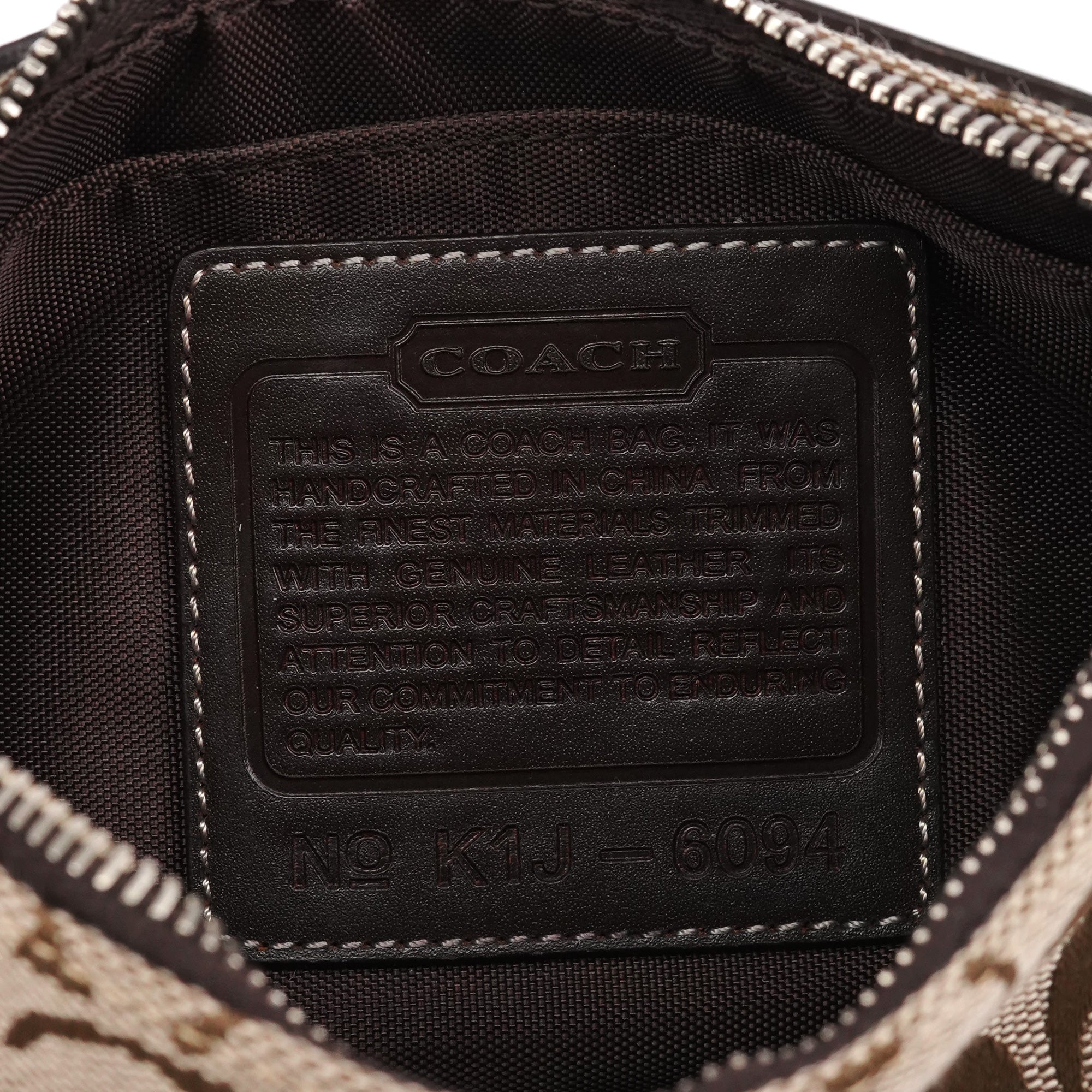 Coach 6094 Beige Brown Signature Canvas Mini Shoulder Bag
