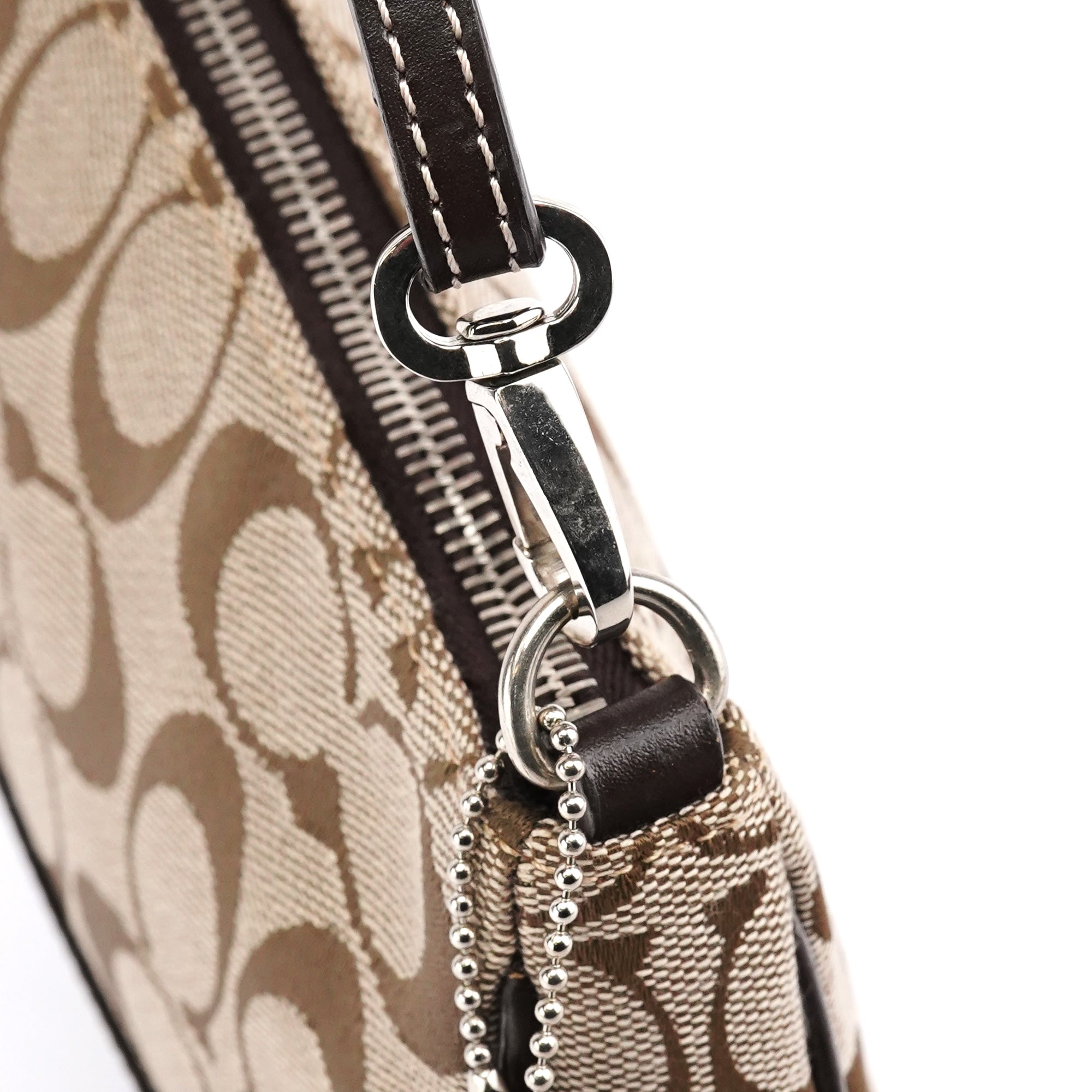 Coach 6094 Beige Brown Signature Canvas Mini Shoulder Bag