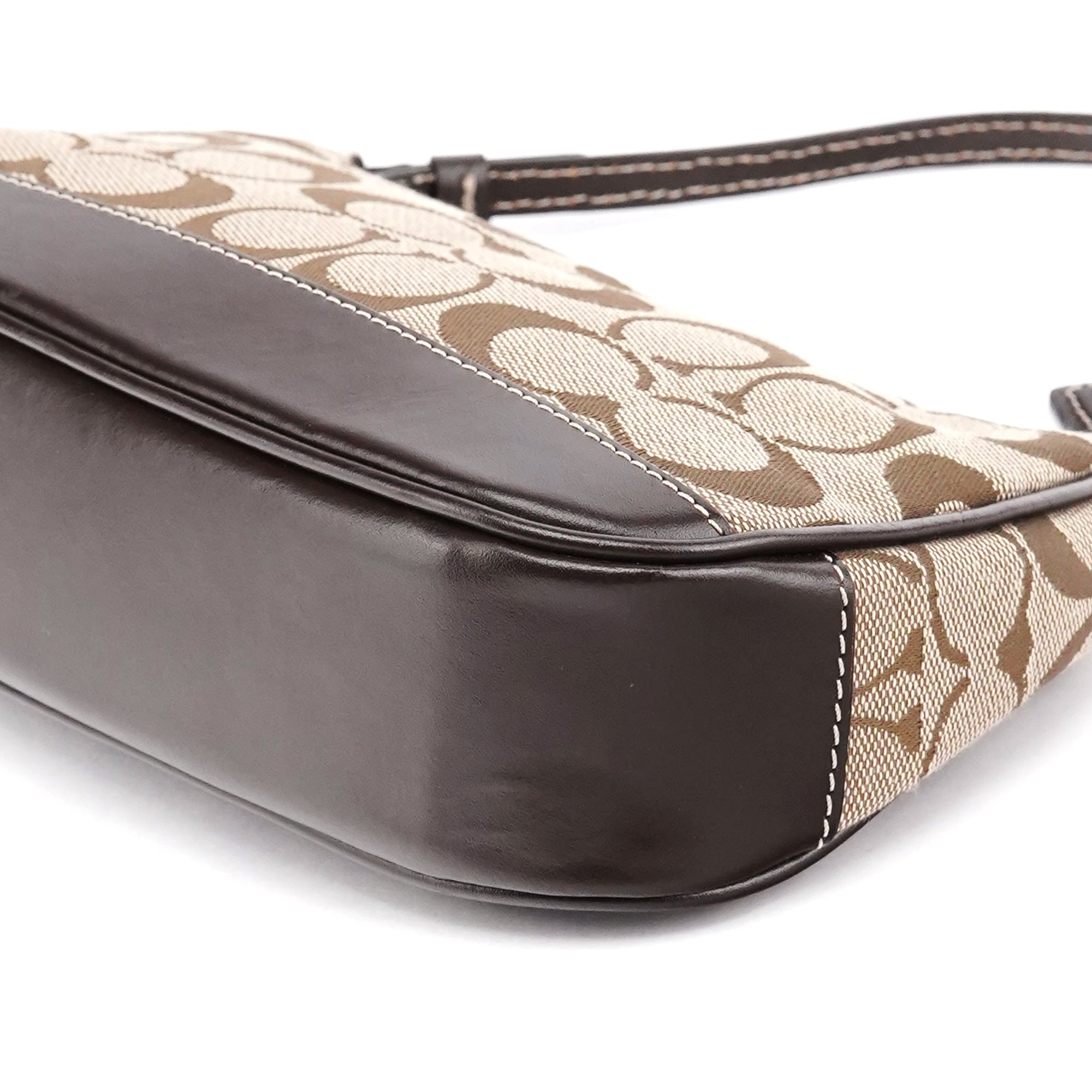 Coach 6094 Beige Brown Signature Canvas Mini Shoulder Bag