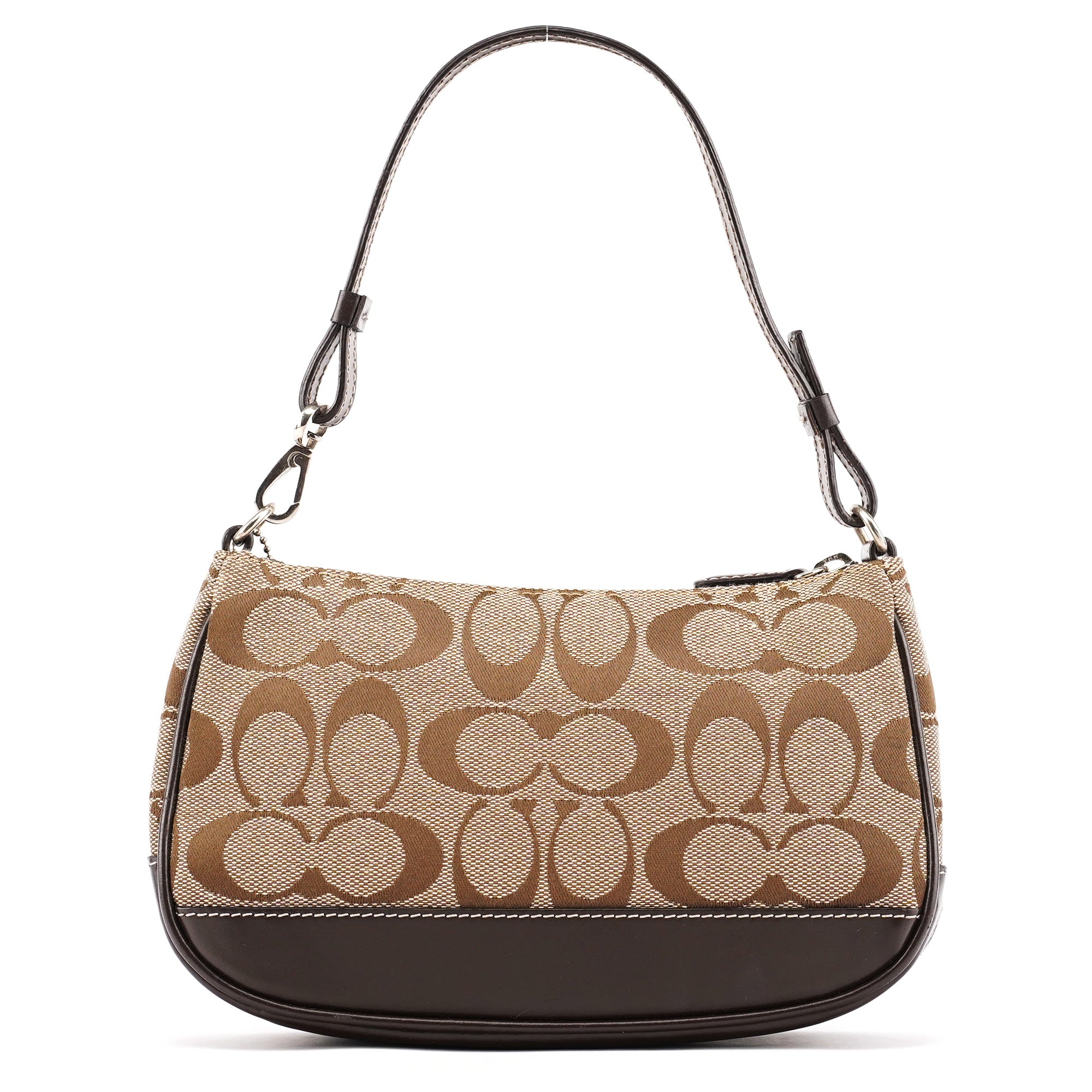Coach 6094 Beige Brown Signature Canvas Mini Shoulder Bag