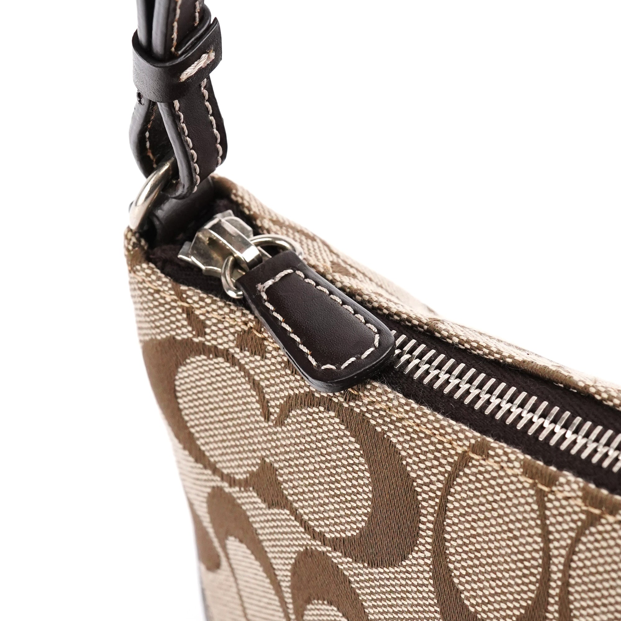 Coach 6094 Beige Brown Signature Canvas Mini Shoulder Bag