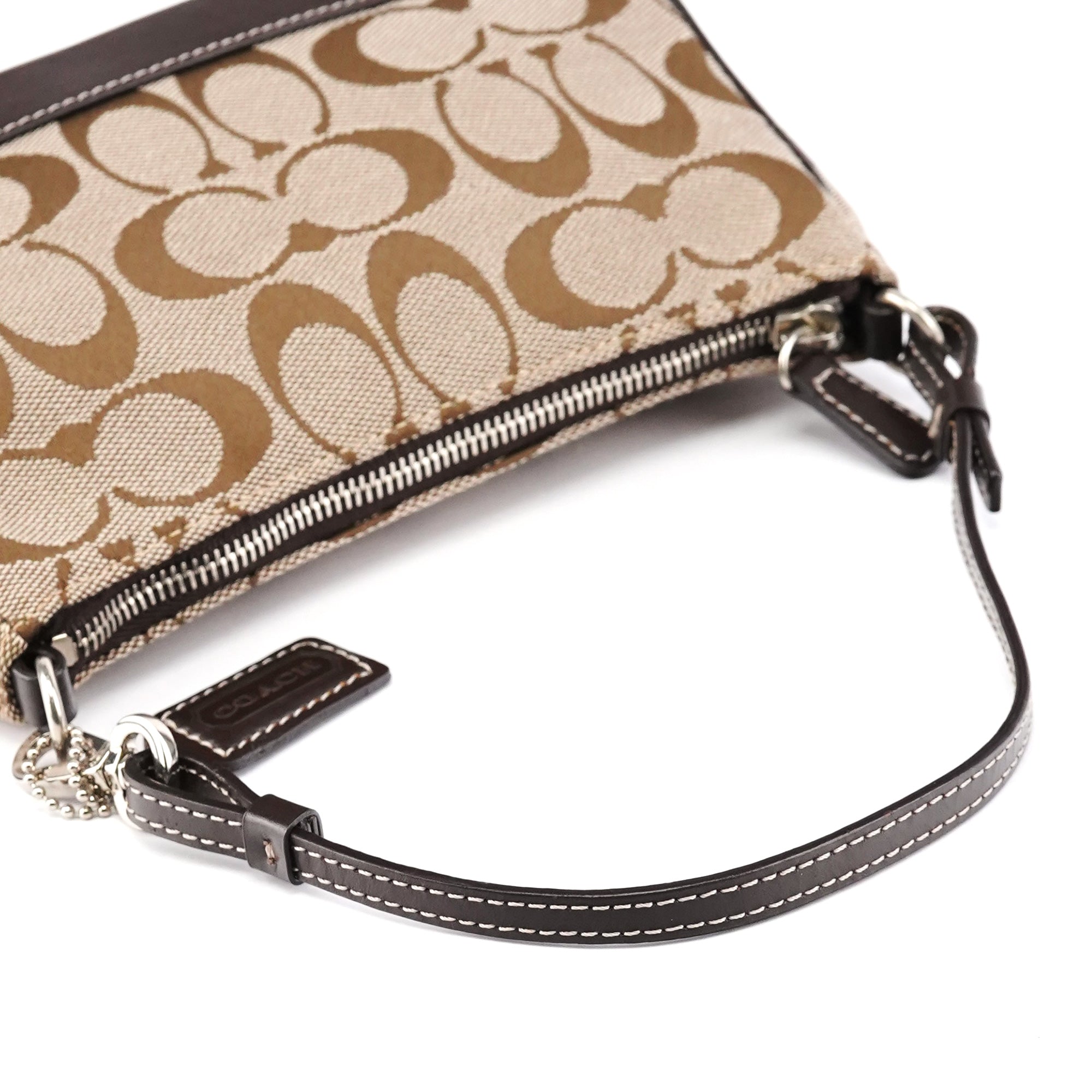 Coach 6094 Beige Brown Signature Canvas Mini Shoulder Bag