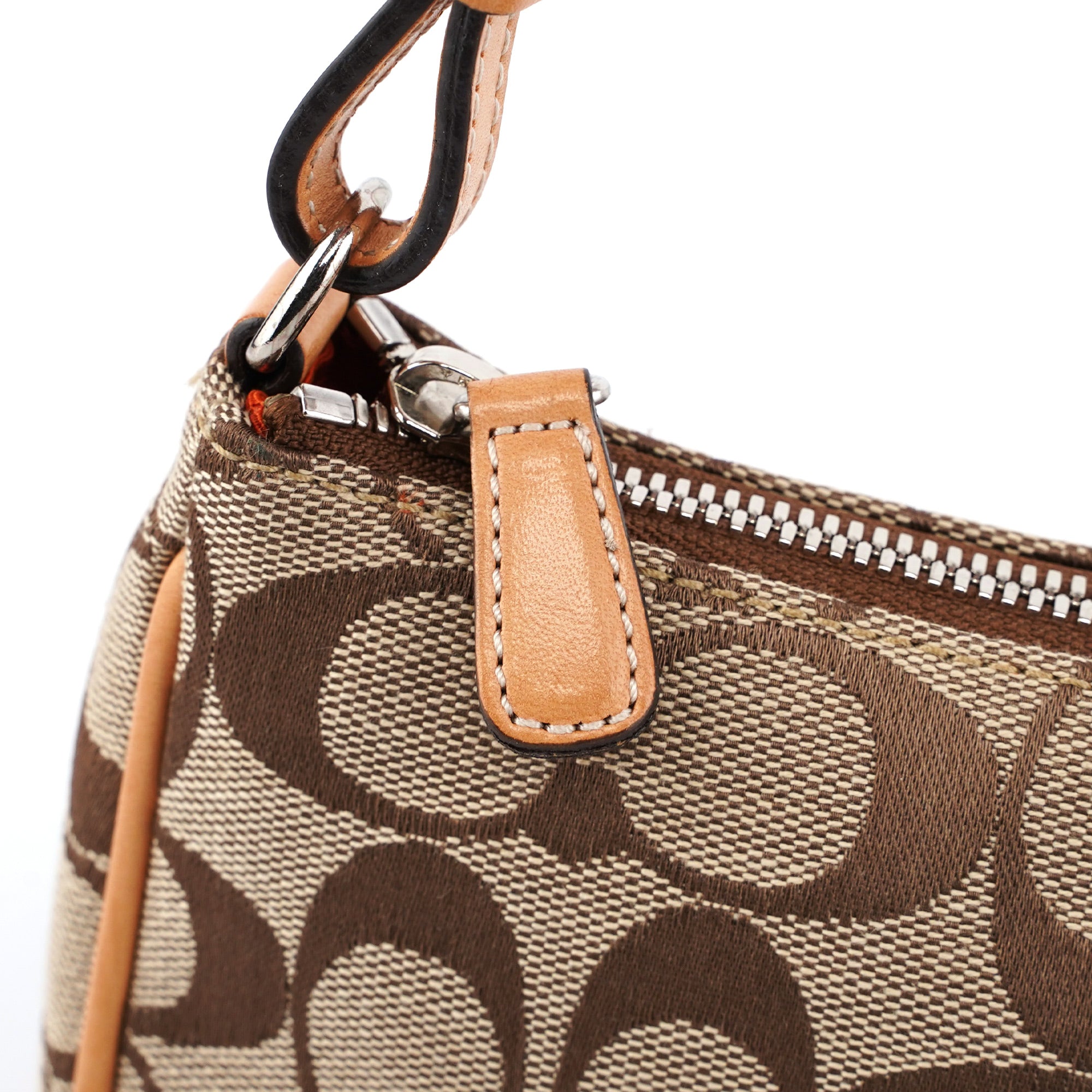 Coach 6094 Demi Schultertasche aus Signature Canvas in Beige