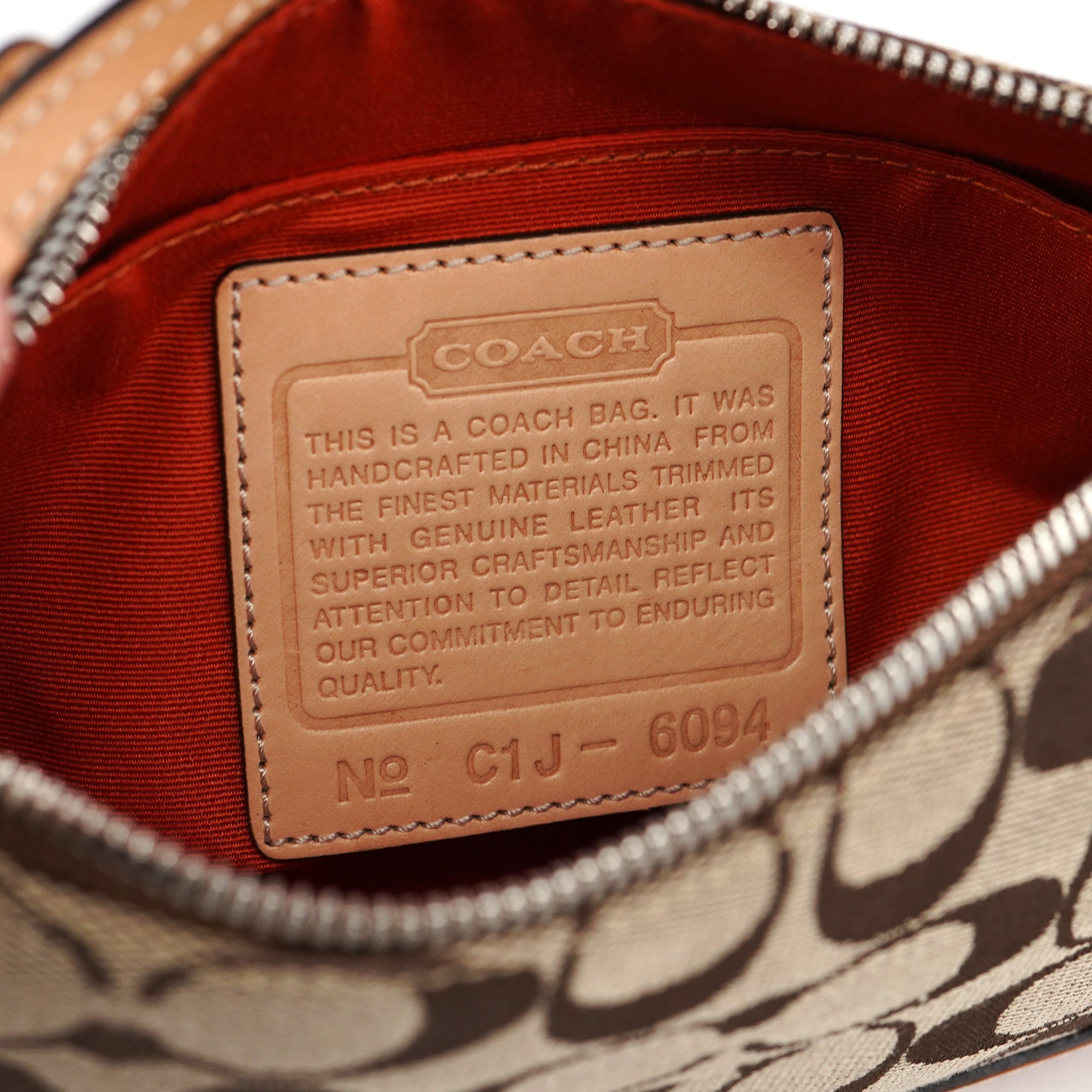 Coach 6094 Beige Signature C Demi Shoulder Bag