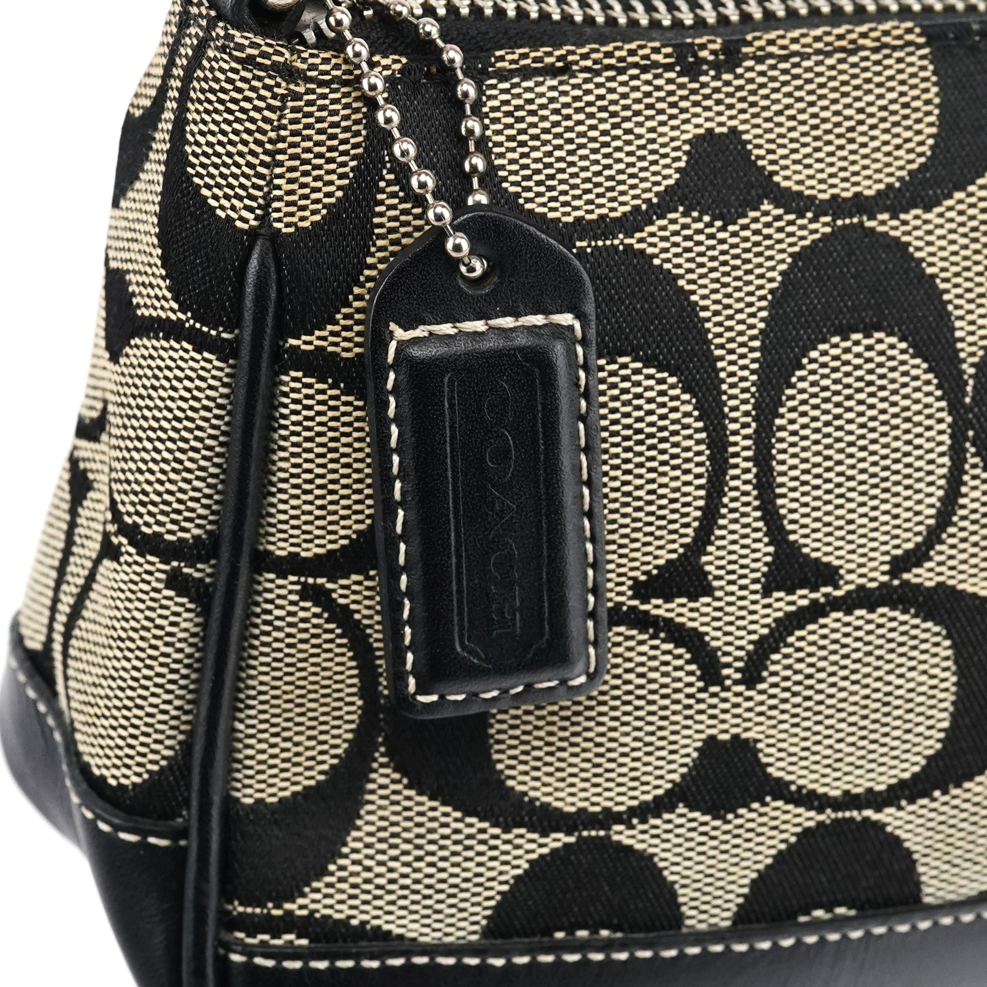 Coach 6094 Sac porté épaule Demi Signature gris et noir