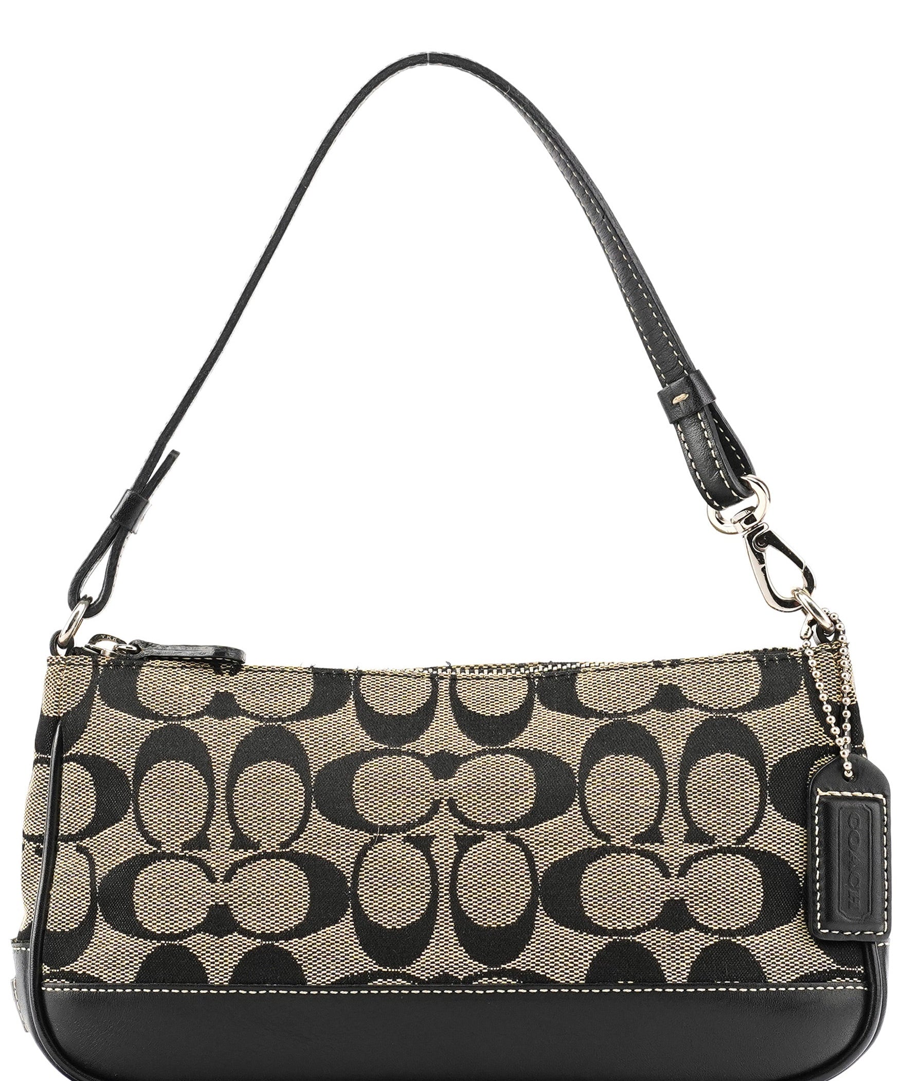 Coach 6094 Grey Black Signature Demi Shoulder Bag