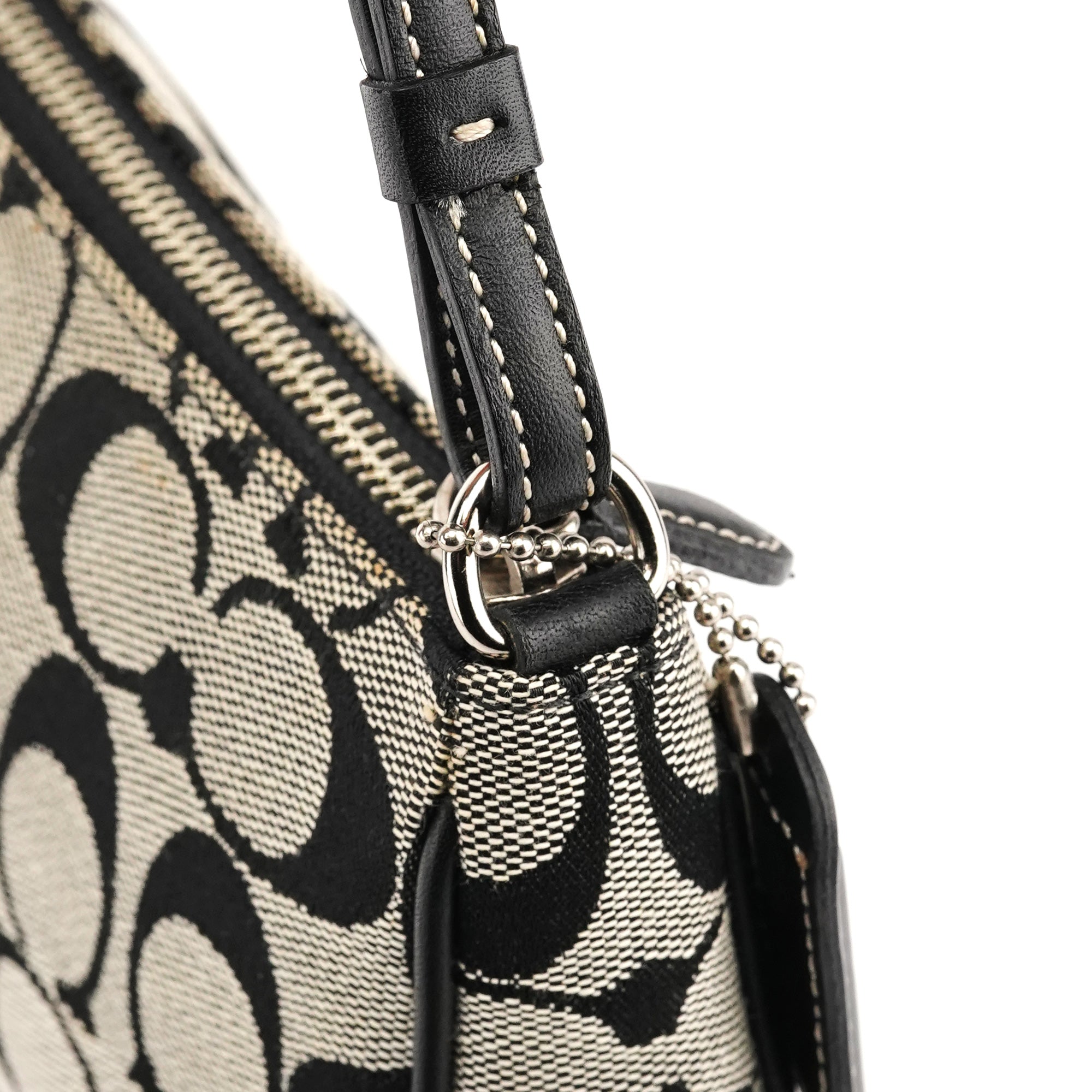 Coach 6094 Sac porté épaule Demi en toile Signature grise et noire