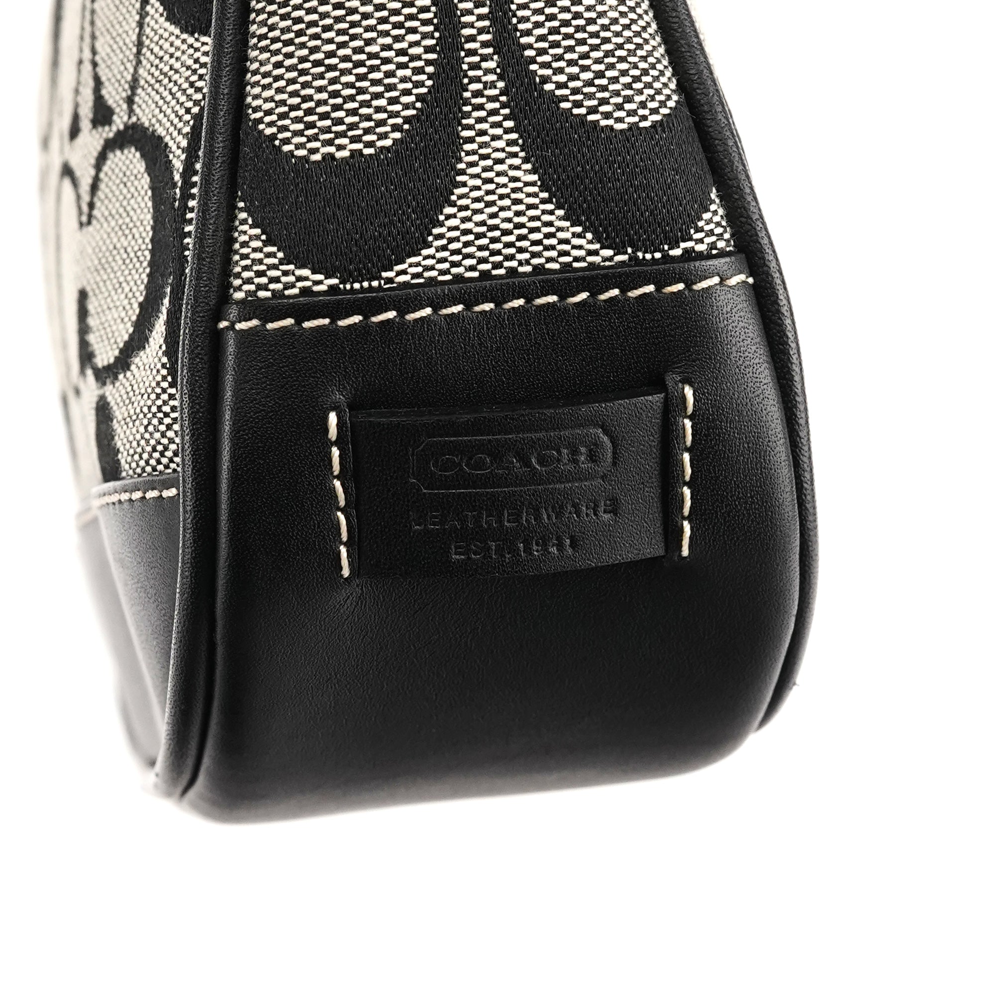 Coach 6094 Sac porté épaule Demi en toile Signature grise et noire