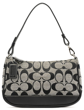 Coach 6094 Grey Black Signature Demi Shoulder Bag