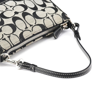 Coach 6094 Grey Black Signature Demi Shoulder Bag