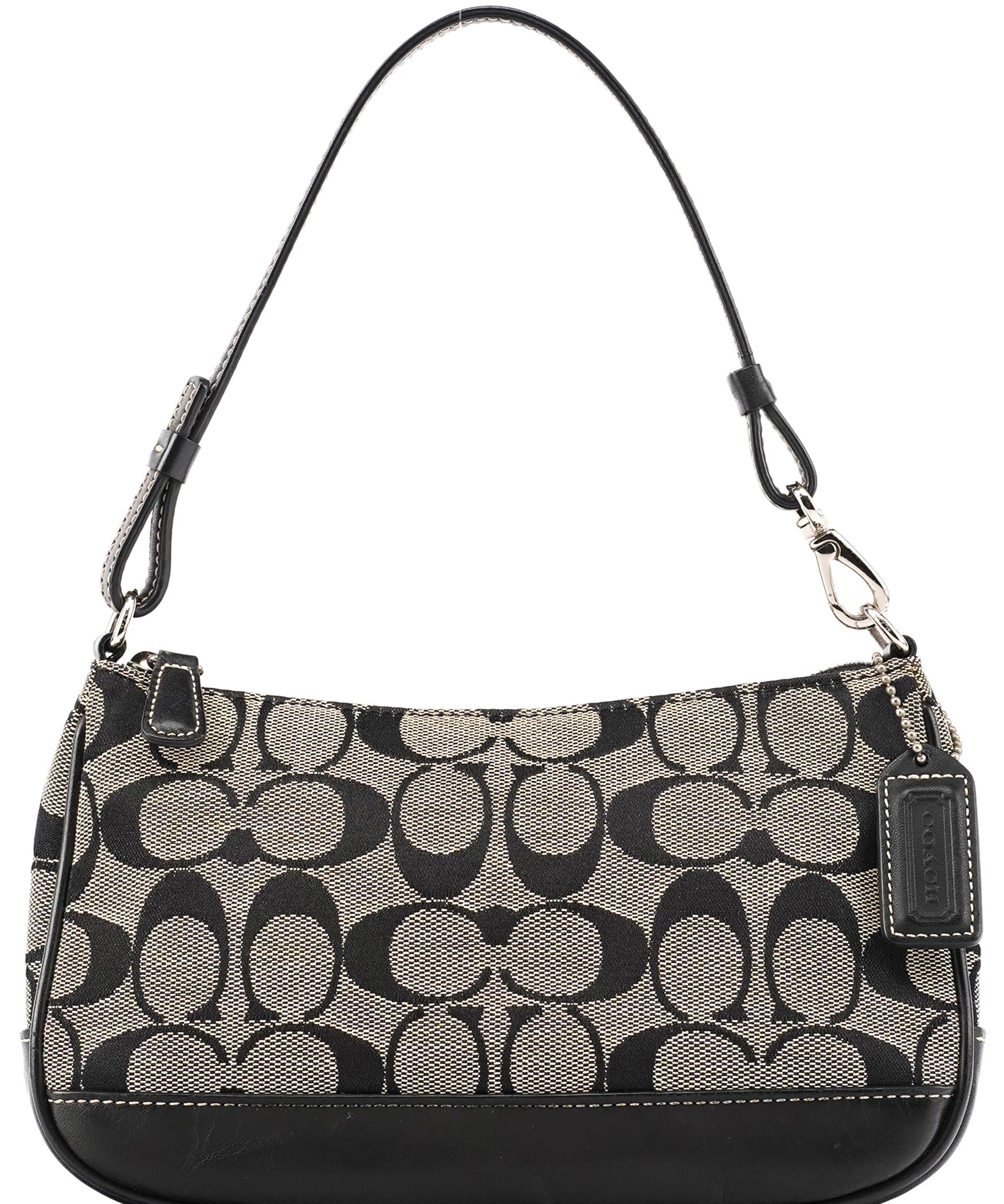 Coach 6094 Grey Black Signature Demi Shoulder Bag