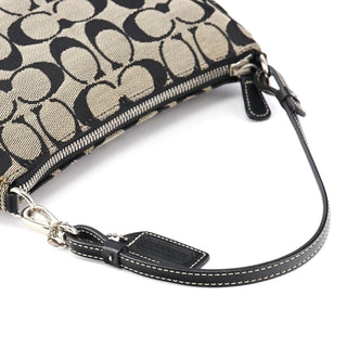 Coach 6094 Grey Black Signature Demi Shoulder Bag