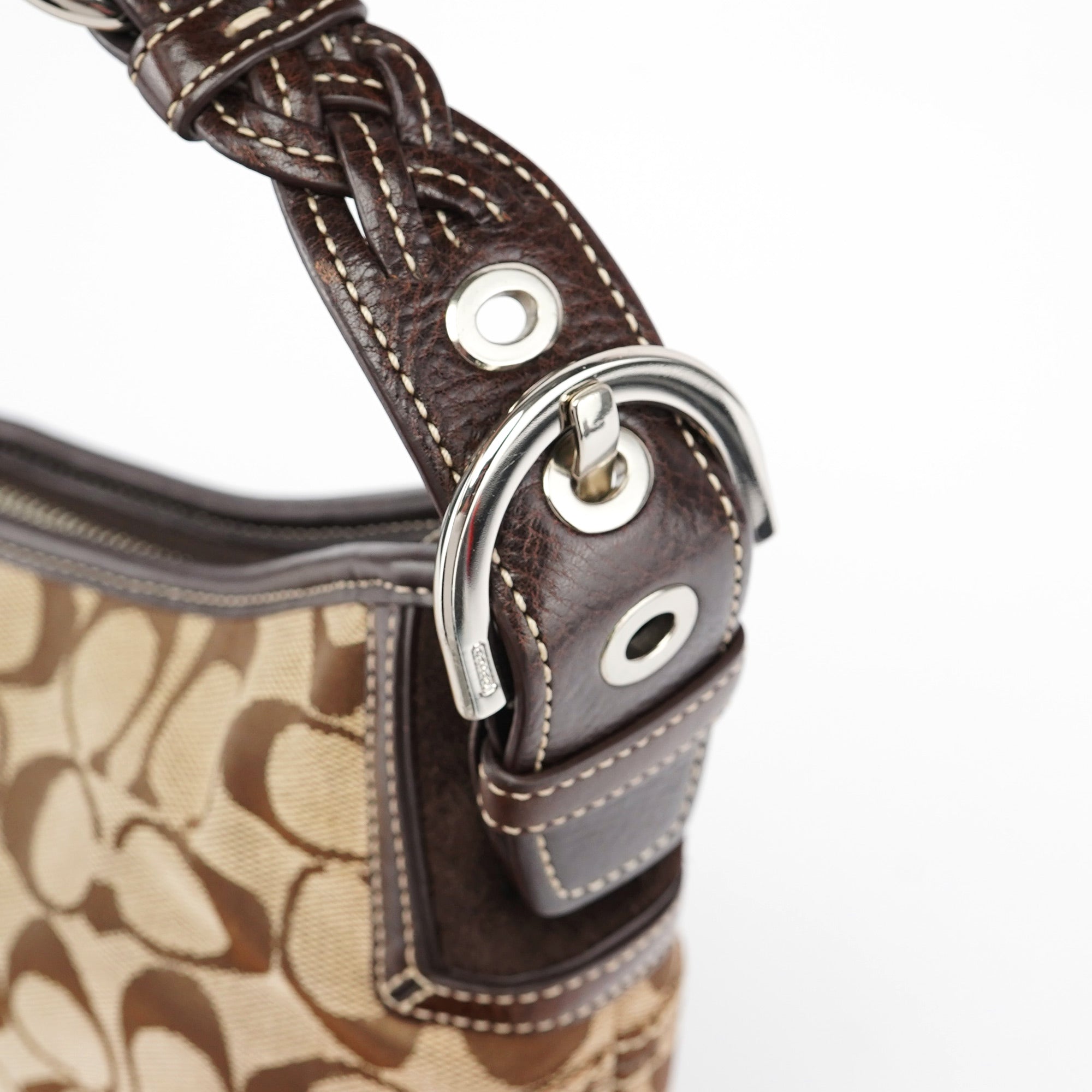 Coach 6266 Beige Brown Hobo Shoulder Bag