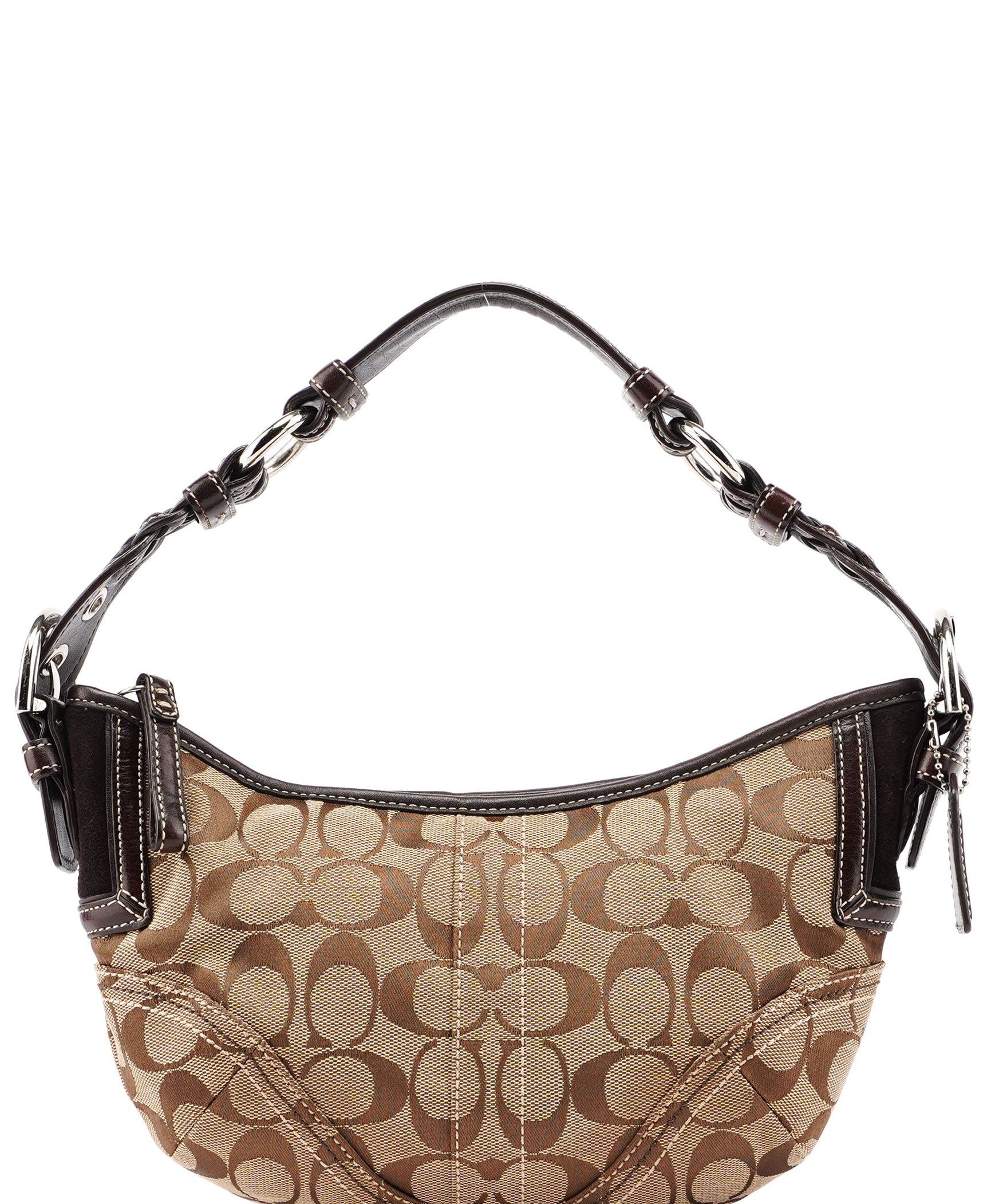 Coach 6266 Beige Brown Signature C Hobo Shoulder Bag