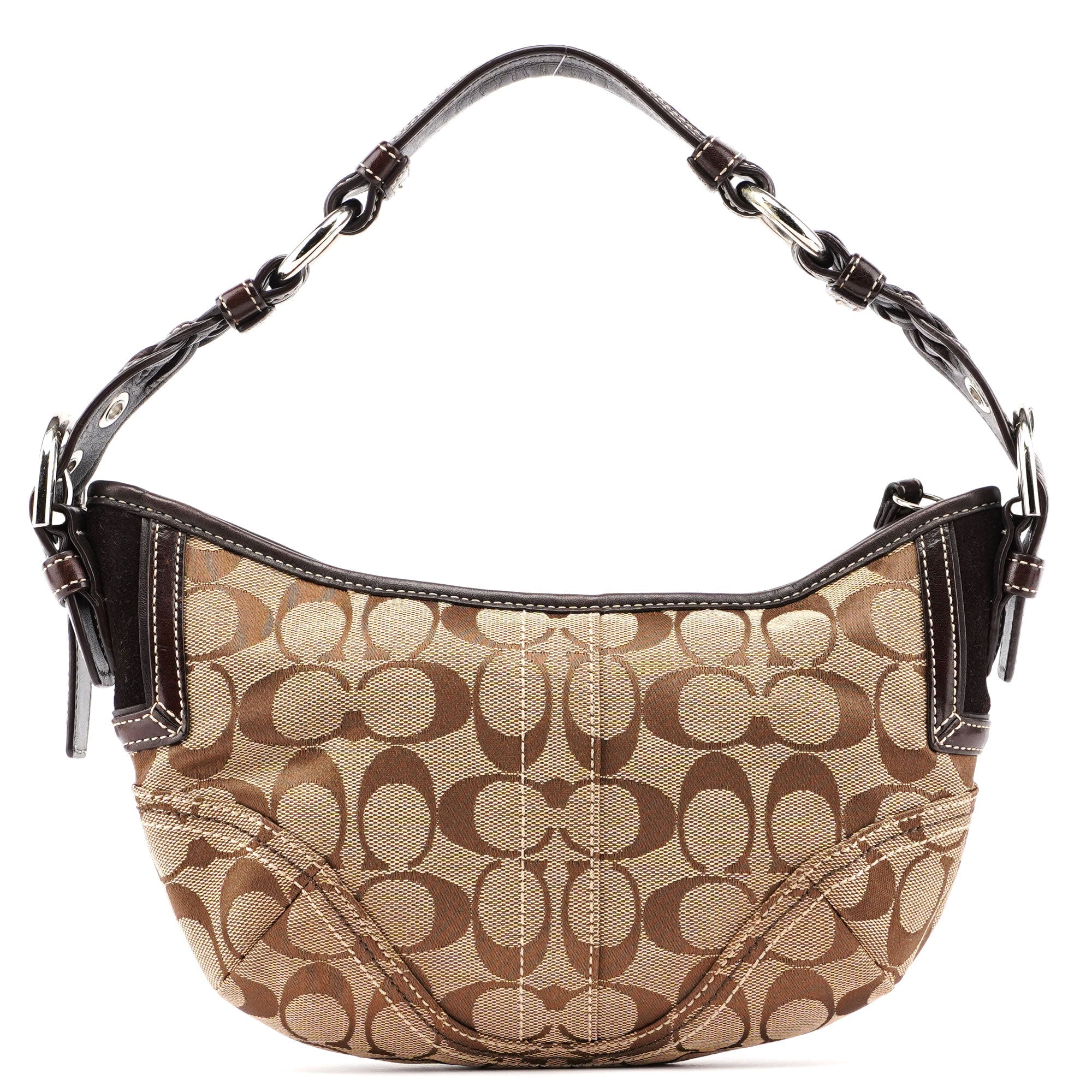 Coach 6266 Beige Brown Signature C Hobo Shoulder Bag