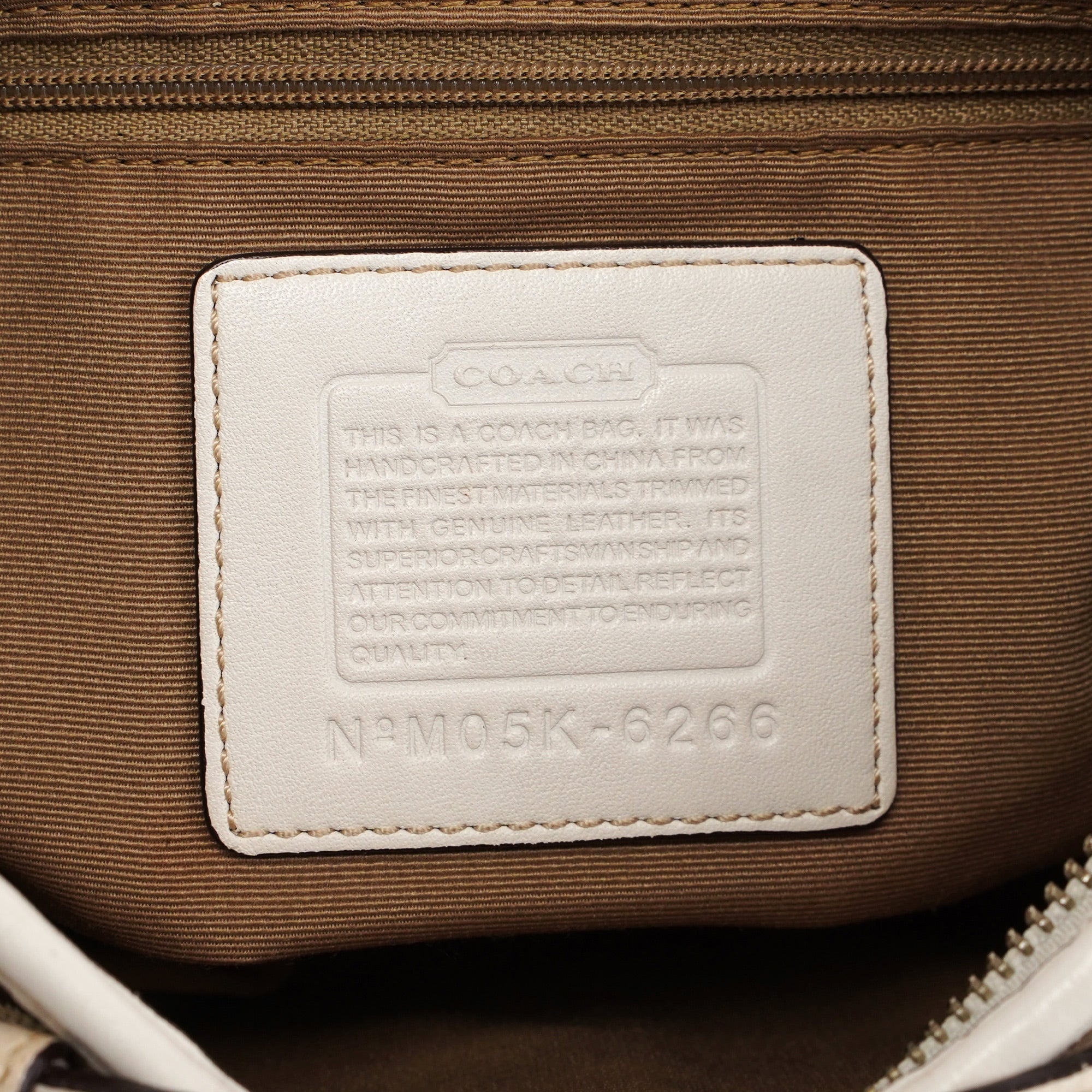 Coach 6267 Beige White Signature C Hobo Shoulder Bag